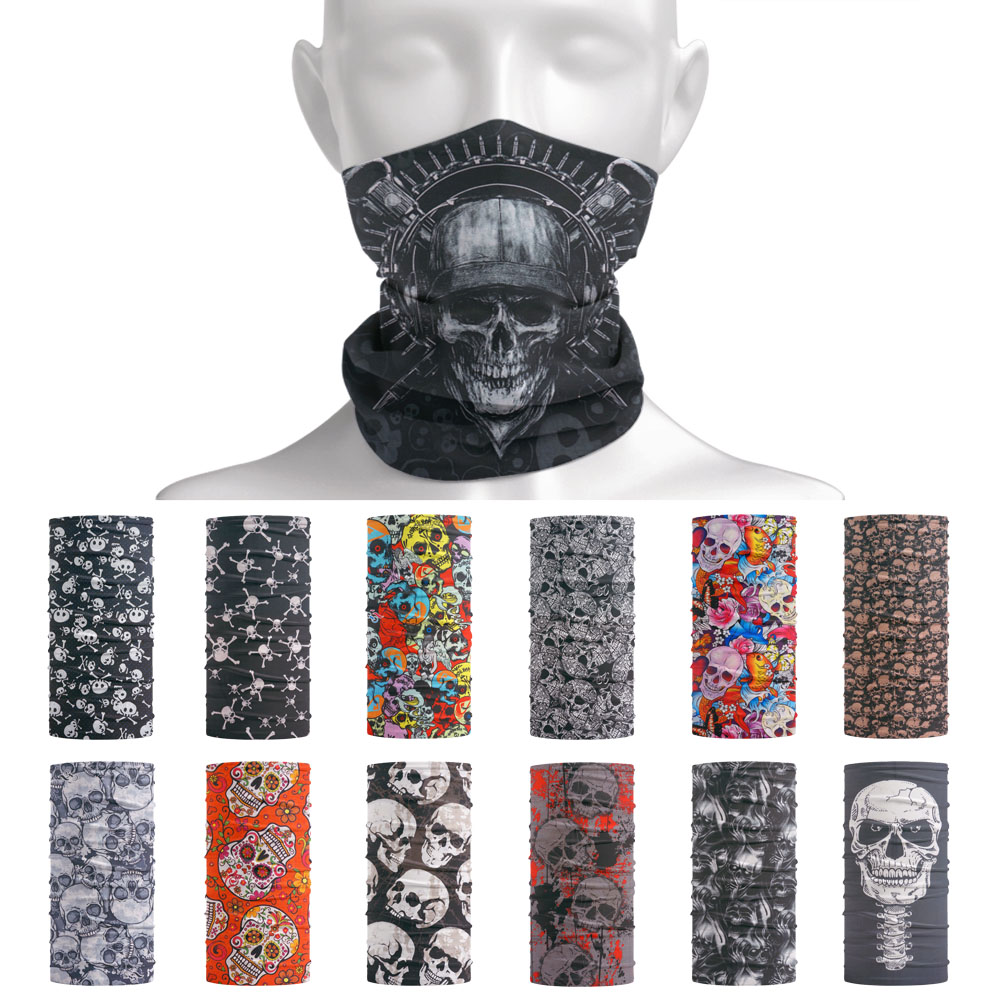 Running Gear Headband - Skull Pattern Seamless Breathable Neck Warmer